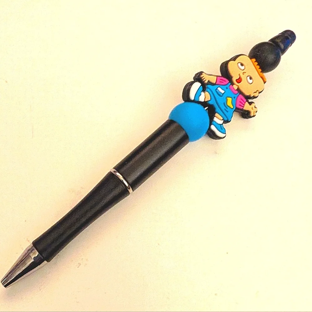 Handmade Rugrats Phil Beaded Silicone Focal Bead Pen